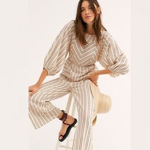 Free People Kenny Striped One-Piece Jumpsuit Size XS -Effortlessly Chic & Rare